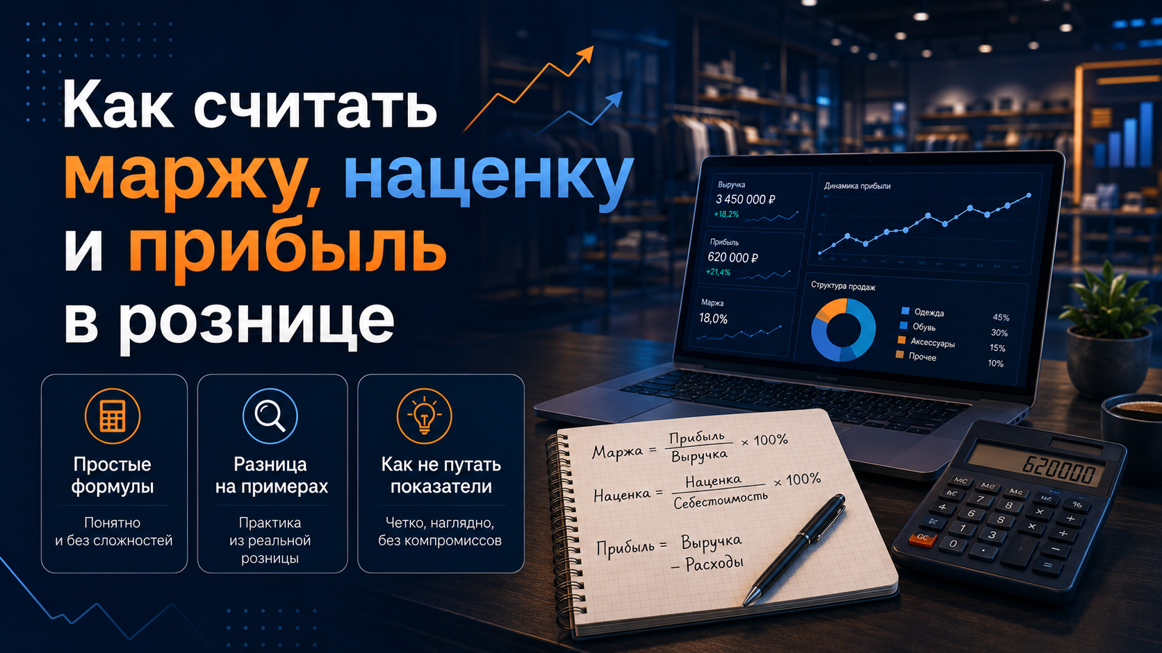 Как считать маржу, наценку и прибыль в рознице