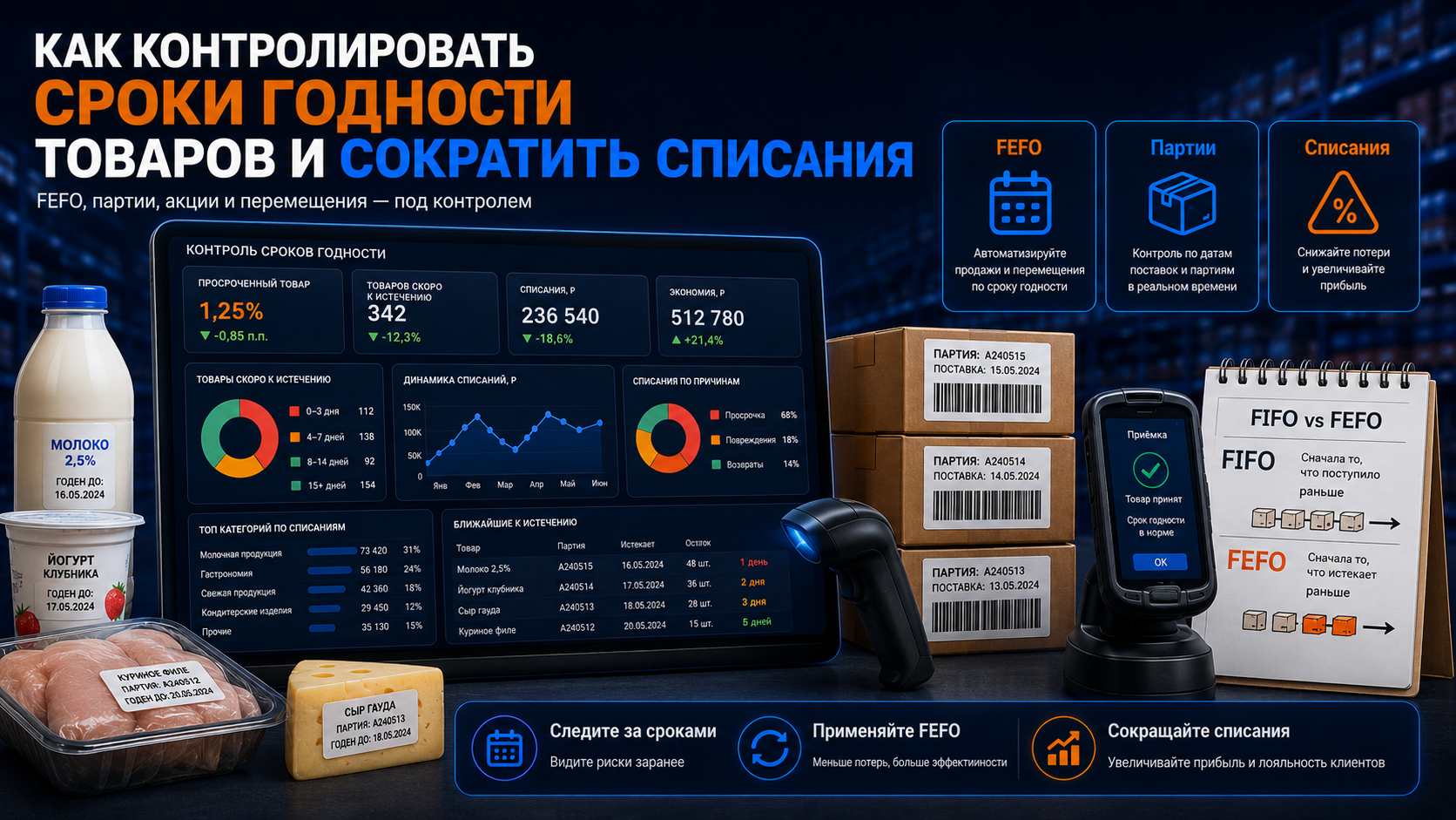 Как контролировать сроки годности товаров и сократить списания