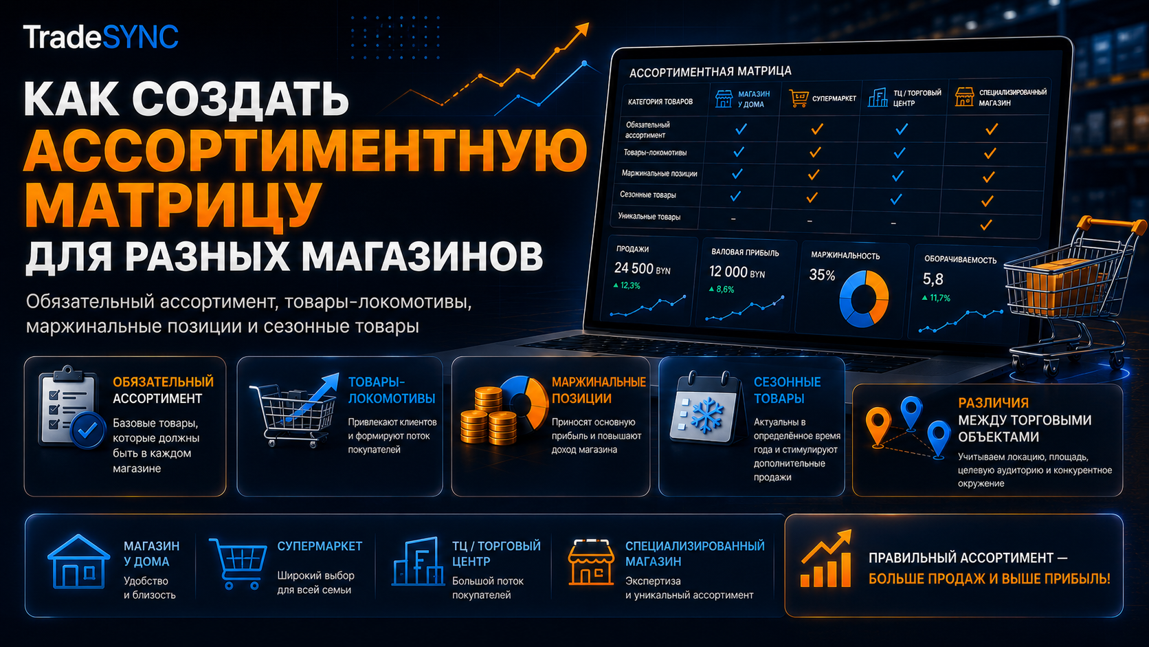 Как создать ассортиментную матрицу для разных магазинов
